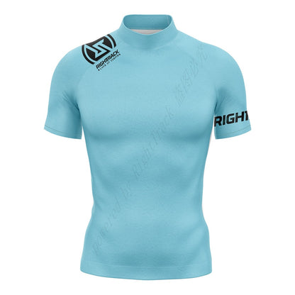 Men's Short Sleeve Surf Tee Arch Wave RIGHTTRACK Performance Tight-fitting Swimwear UPF 50+ Rashguard Vacation Beachwear