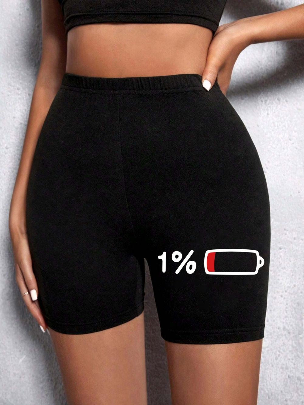 Trend Women Sports Shorts  Simple White Line Letter Graphic Print Tight Shorts High Elastic Comfortable Soft Thin Female Clothes