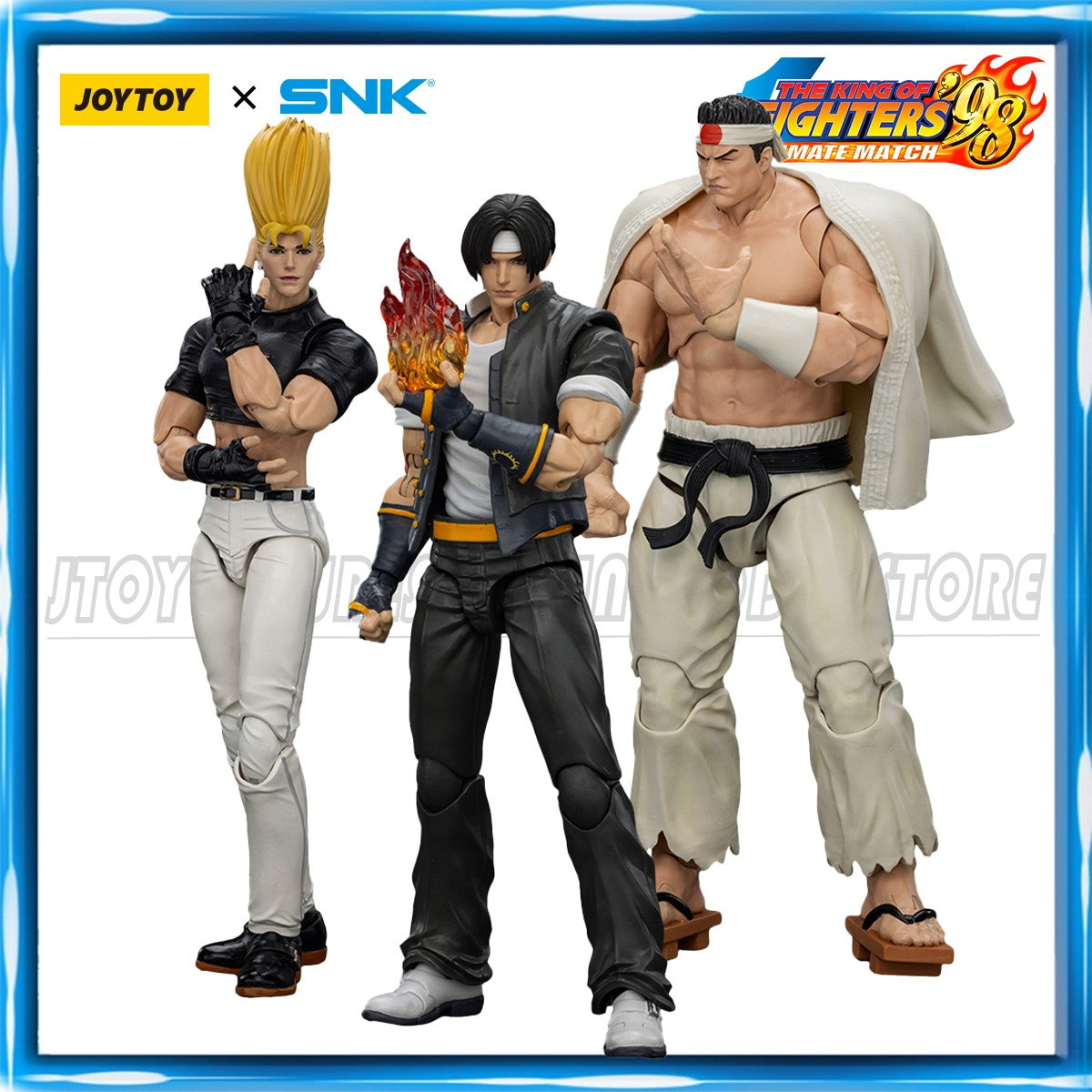 JOYTOY SNK Boneco de Ação 1/18 KOF 98UM Time de Heróis Kyo Kusanagi Goro Daimon Benimaru Nikaido Figuras Brinquedos Modelo