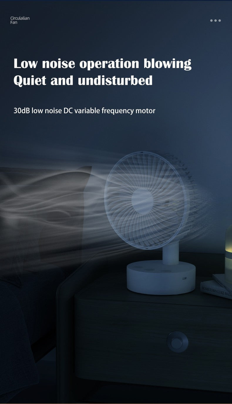 Mini Oscillating Fan, Portable Battery-Operated Table Fan with 4 Speed Levels, 6-inch Desk fan with Timer