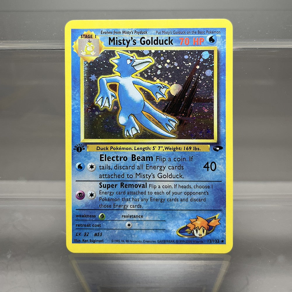 Cartas PROXY PKM Gym-Challenge/Neo-Genesis Lugia Typhlosion Rocket's Mewtwo PTCG Foil Game Collection Cards Game Toys