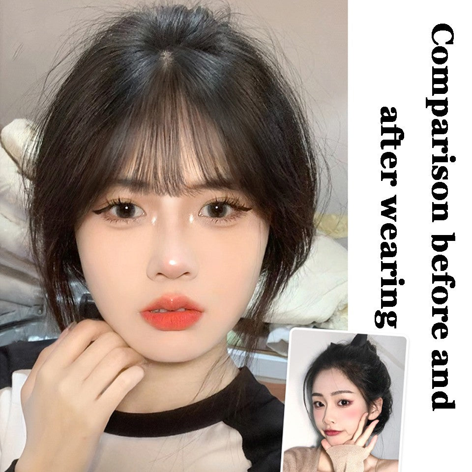 Synthetic Topper Hairpiece False Bang Clip-In Bangs Extension Natural Fake Fringe Invisible Clourse Hairpiece for Women