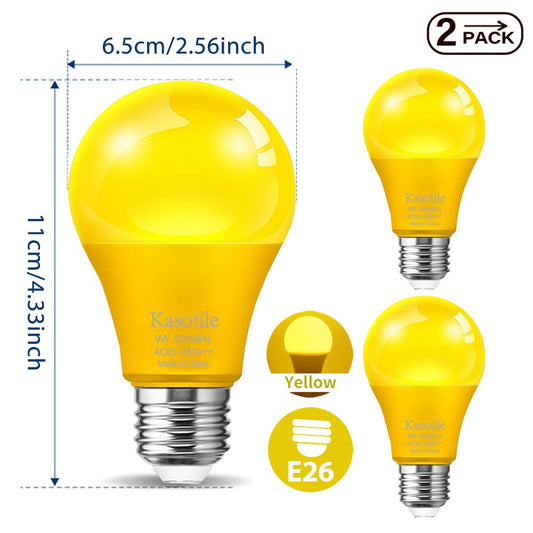 Kasotile 2Pack LED Colour Bulb E26 E27 9W Energy Saving Light for Wedding Home Party Stage Decoration 7 Colors
