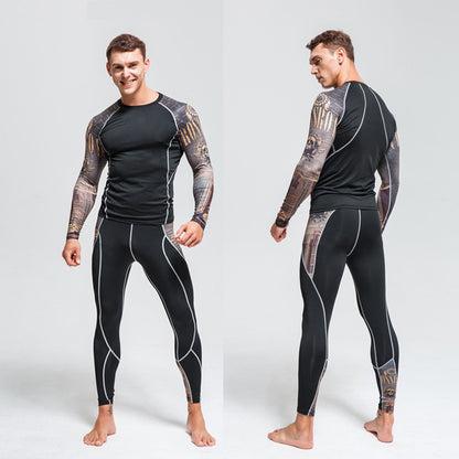 Men's Sports Suit MMA rashgard male Quick drying Sportswear Compression Clothing