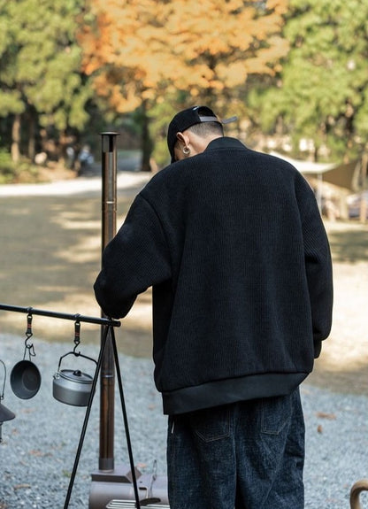 Oversize 300lb Men's Spring Fashion Baseball Jacket Vintage Loose Fit Pilot Coat Outerwear