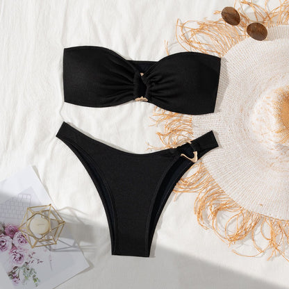 "2025 Sexy Bandeau Push-Up Bikini Set - Brazilian Thong Swimwear for Women";;VERDADEIRO;;"JY777-RE,L