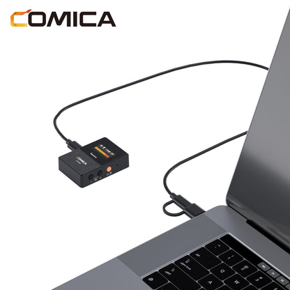 Comica VM30 2.4G Microfone Shotgun Sem Fio Supercardioide Microfone On-camera com Controle de Ganho para Câmera, Smartphone, Computador