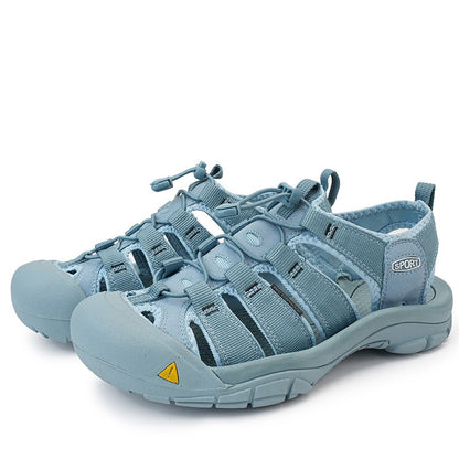 2025 Summer Men's Sandals Thick soled Baotou beach shoes Outdoor oversized casual Shoes Male lightweight hollow sandals Homme