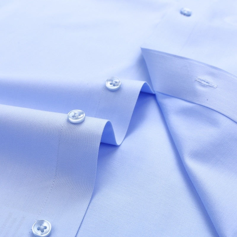 8XL Anti-Wrinkle 80% Cotton 15% Elastic Silk 5% Spandex No-Iron Business Office Soft Cozy Micro Elastic Long-sleeved Shirts Men