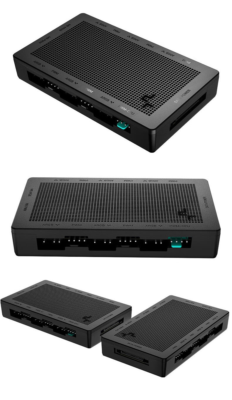 DeepCool Fan HUB PWM 5V 3pin ARGB Magnetic Attraction Fan HUB Splitter SATA Power Control Connect Motherboard