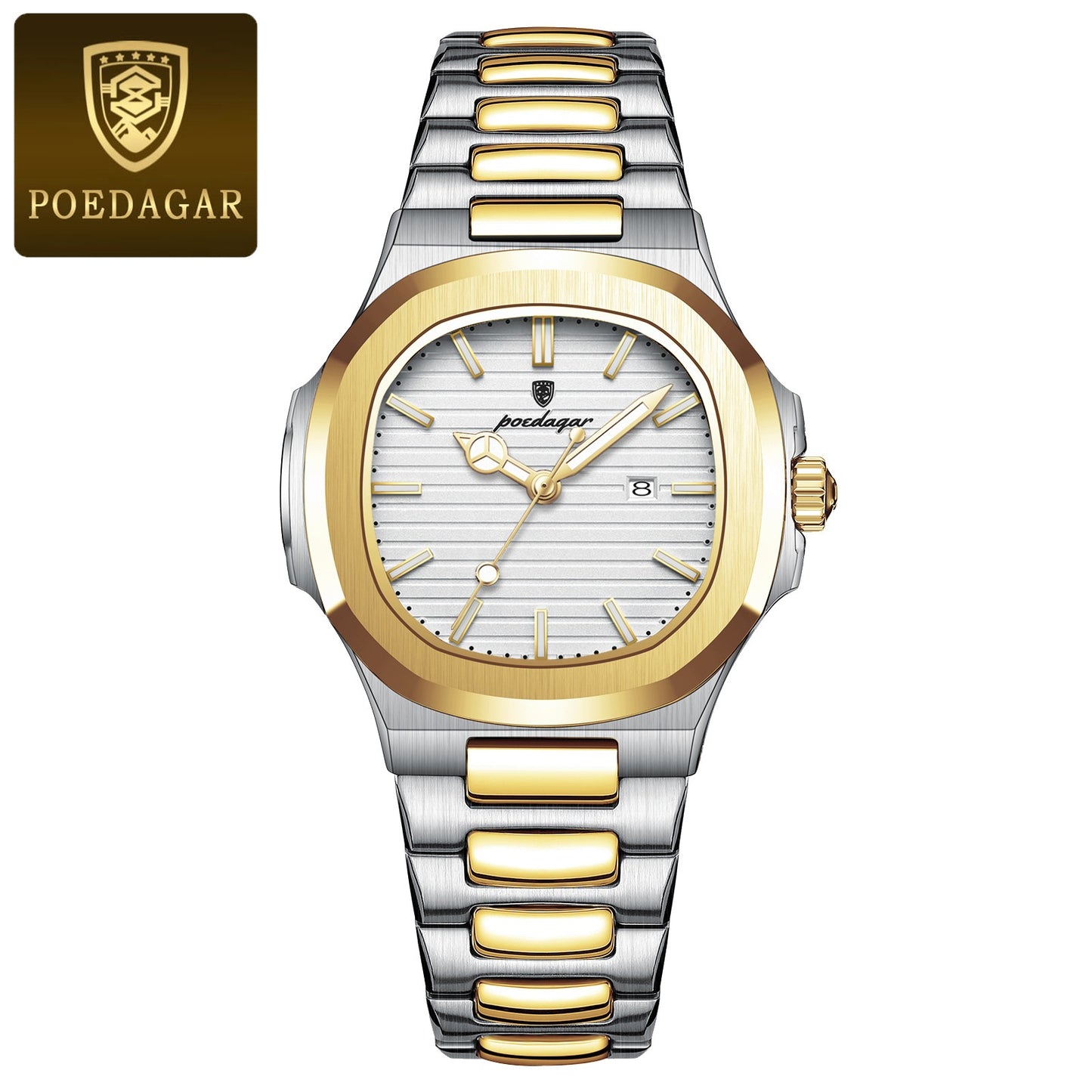 POEDAGAR Elegant Women's Quartz Watches Waterproof Luminous Date Ladies Wristwatch Stainless Steel Fashion Watch For Woman Reloj