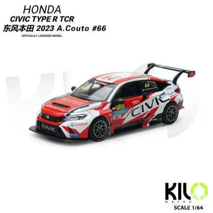 Novidade em Estoque Kilo Works 1:64 Honda Civic Type R Tcr 2025 Apa Xpo Exhibition Edição Limitada Modelos em Miniatura de Liga Fundida Brinquedos