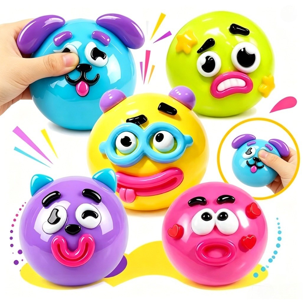 2026 New Dog Face Swap Squishy Toy, Soft Slow Rise Squeeze Toy, Moldable Stress Relief Sensory Toy for Anxiety Relief