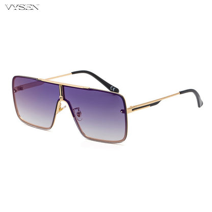 Óculos de sol quadrados oversized para homens, armação grande, 2025, design de marca de luxo, armação de metal, óculos de sol masculinos, óculos retrô