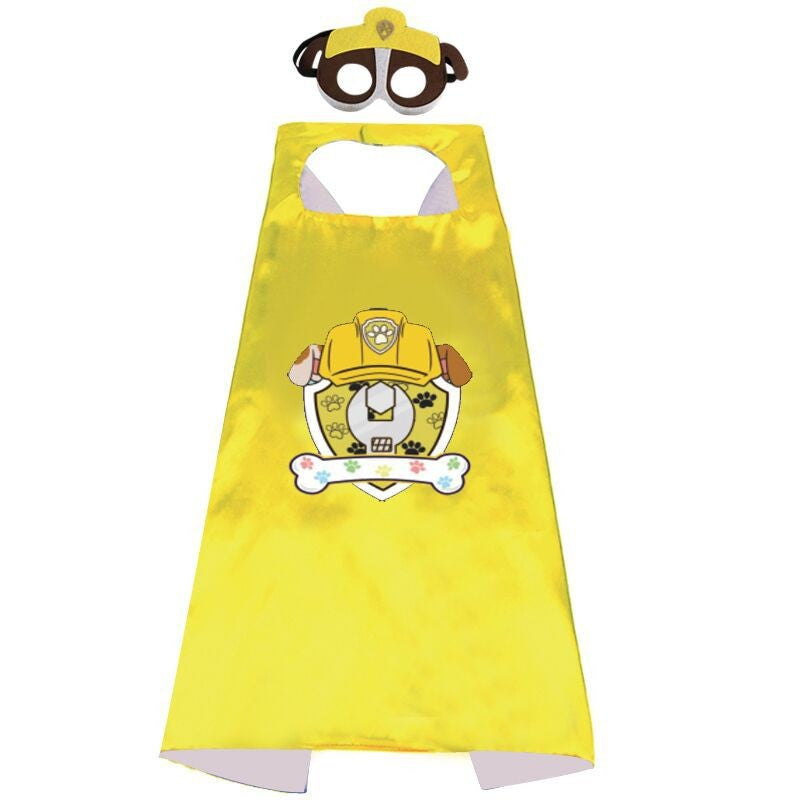 Anime Dog Patrol Kids Cosplay Costume Cape with Eye Mask Halloween Marshall Chase Skye Zuma Rubble Rocky Children's Dress-Up