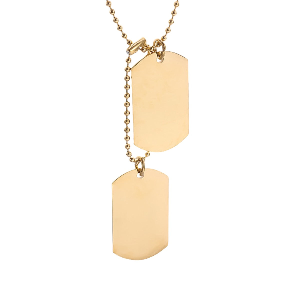 Colar Masculino Dog Tag Militar Retangular Duplo Aço Inoxidável Titânio Joia de Exército Masculino Presente