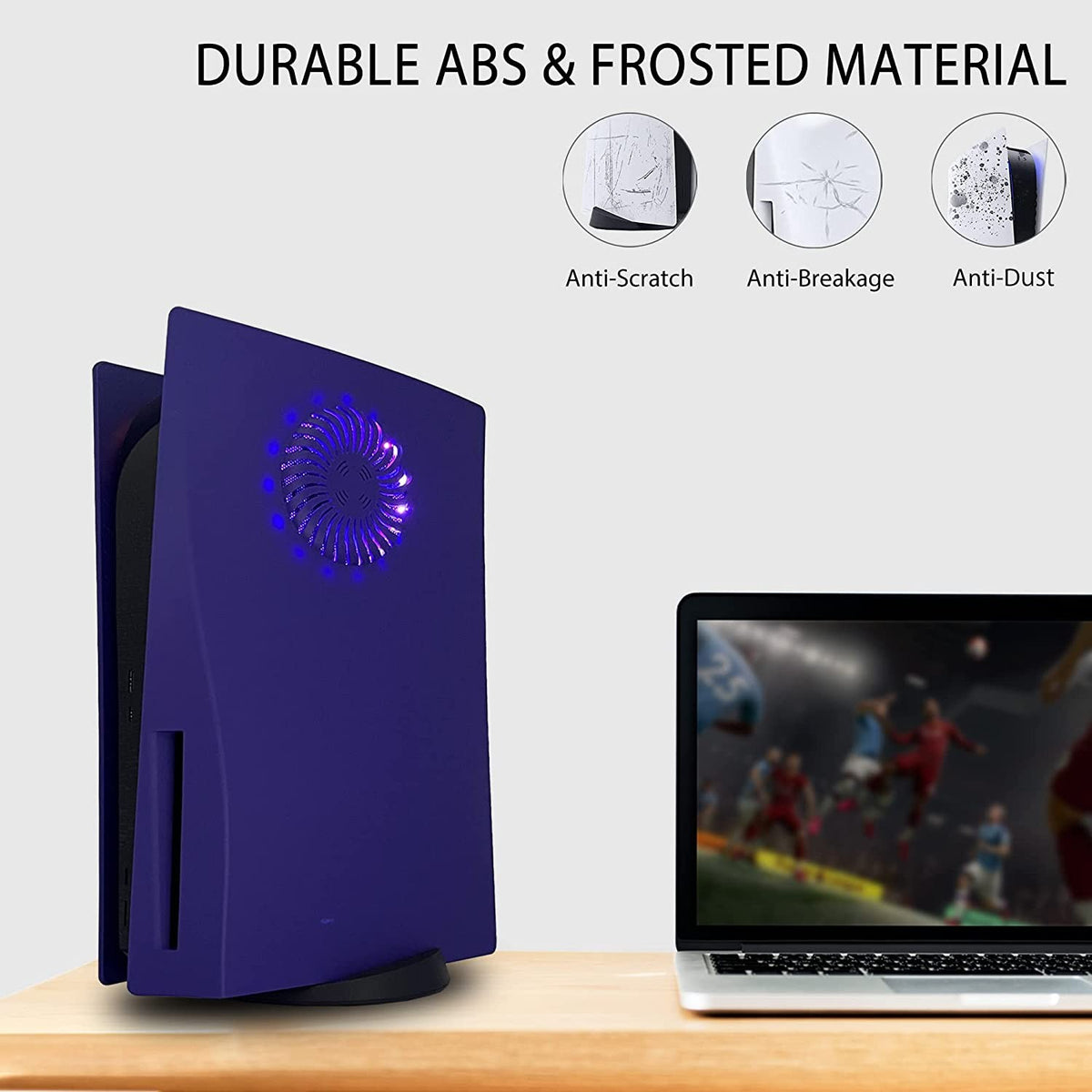 Replacement Faceplate Cooling Vents with RGB Light Strip LED Light Ring For PS5 Cover For PlayStation5 Disc Edition