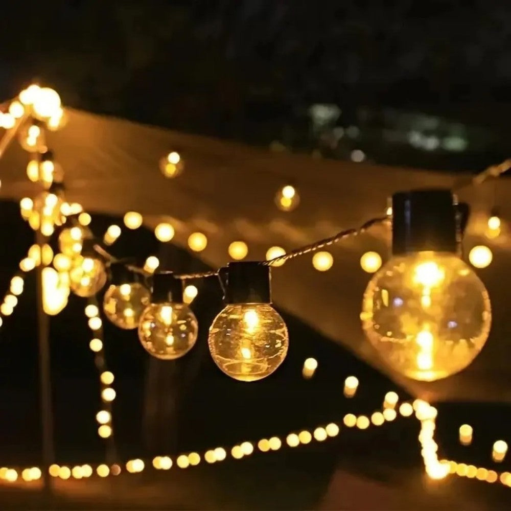 1PC 10/20LED Solar Light String, Outdoor Courtyard Waterproof G40 Spherical Light, Suitable For Garden Wedding Party Decoration