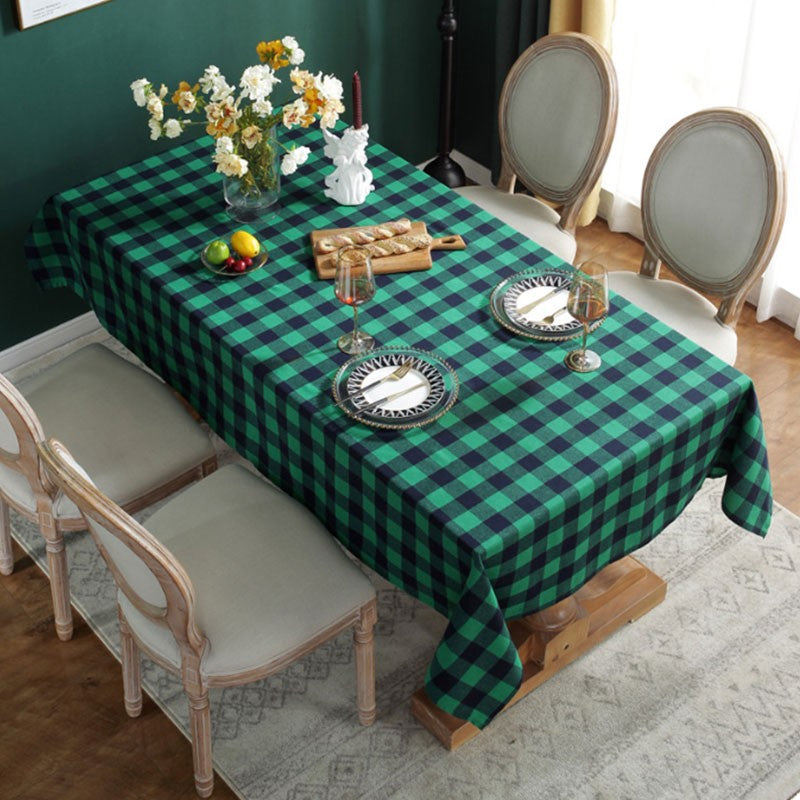 Christmas Checkered Square Tablecloth Kitchen, Wedding Party, Holiday Dining Table Decoration Tablecloth