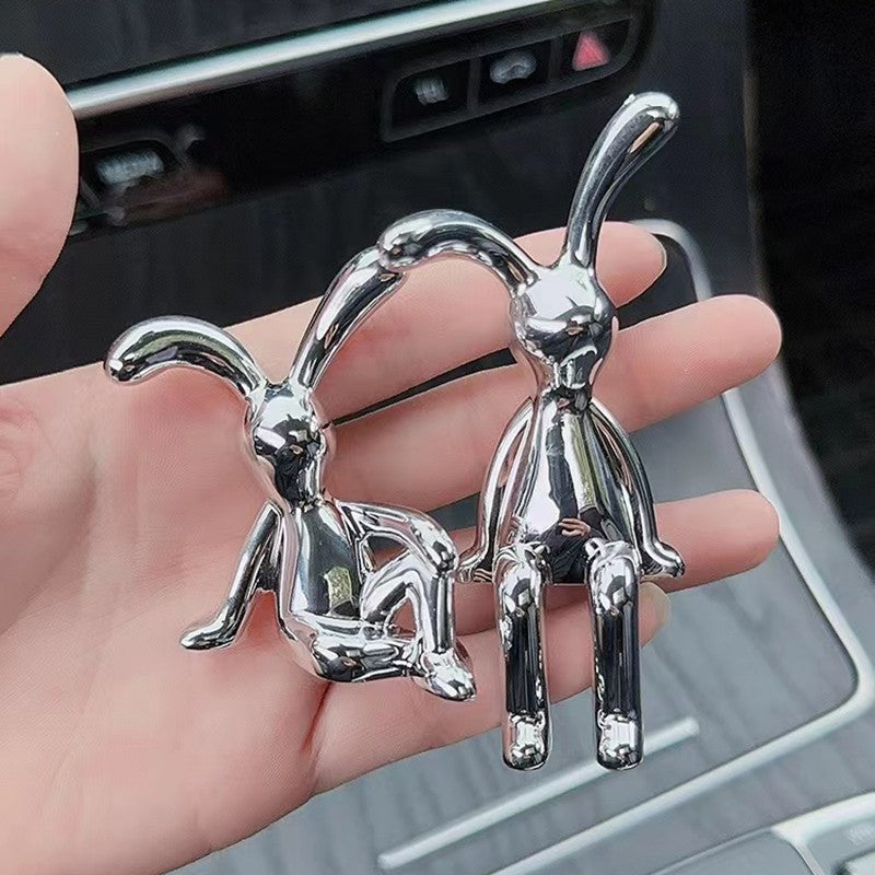 Long-Eared Rabbit Statue Cartoon Rabbit Figurines Car Accessories Bedroom Desktop Decoration Auto Interior Dashboard Ornaments