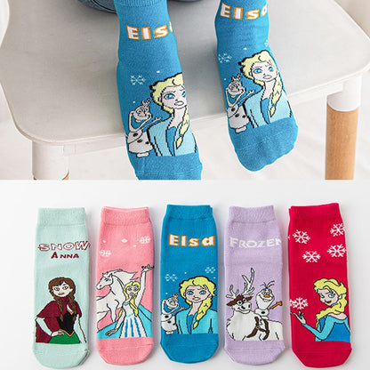 Novas Meias Infantis Congeladas de Anime Kawaii Elsa Anna Princesa Algodão Outono Inverno Meias Disney Princesa Menina Presentes Infantis