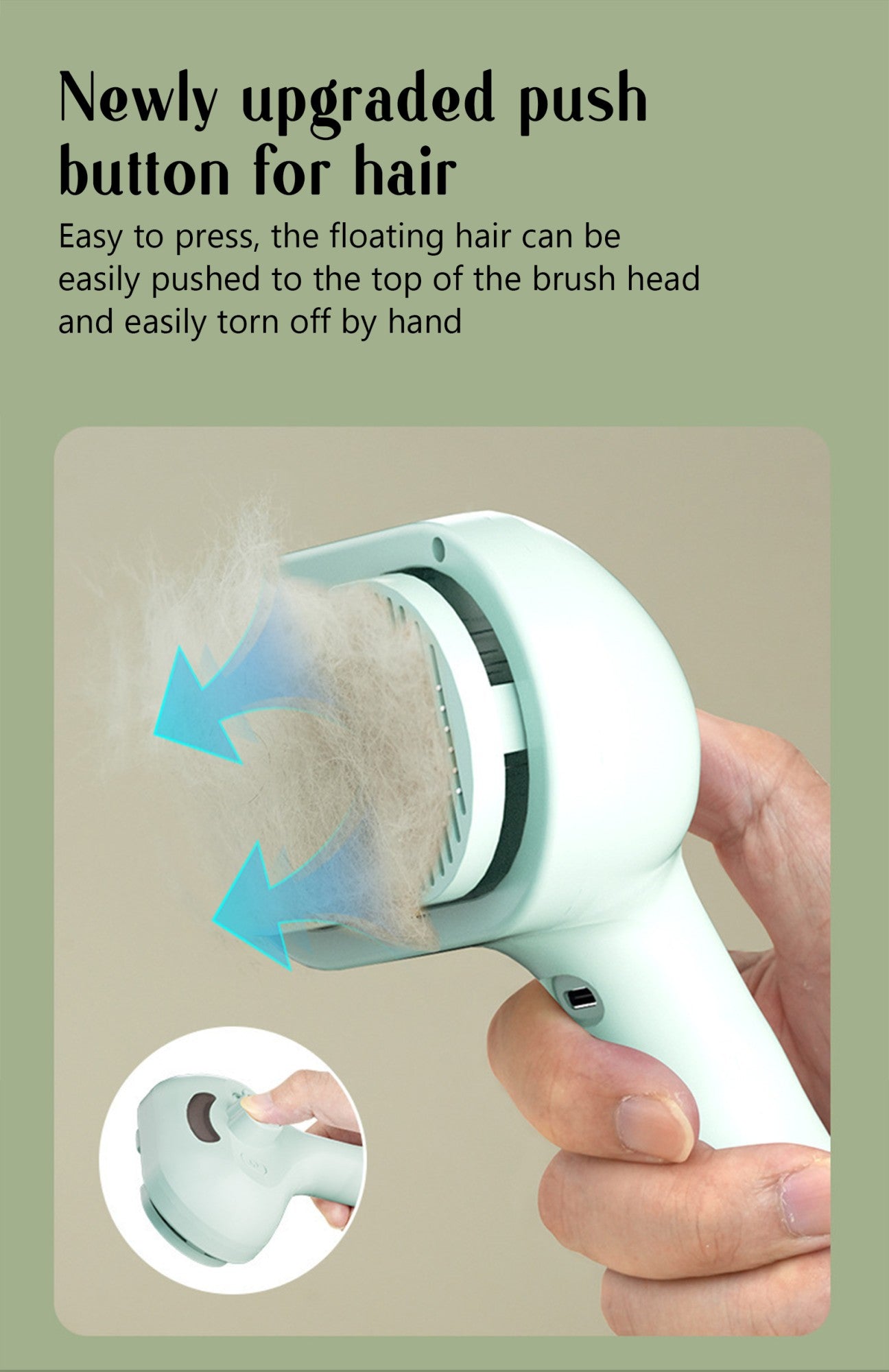 Pente a vapor para cães, escova de massagem para animais de estimação, carregamento USB, cabeça redonda segura, dentes macios, pente universal para remoção de pelos para cães e gatos