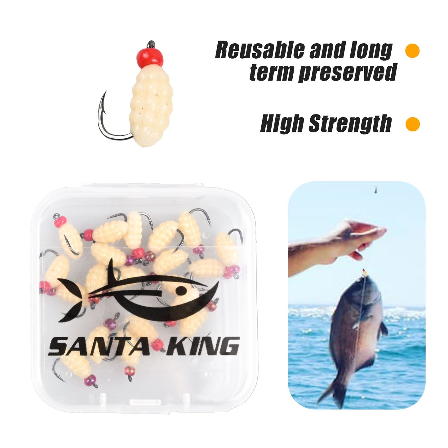 Micro Soft Fishing Lures with Hook 20/40Pcs Maggot Insect Fly Fishing Wet Lure Worm Bait for Trout Perch Bass Fishing Tackle