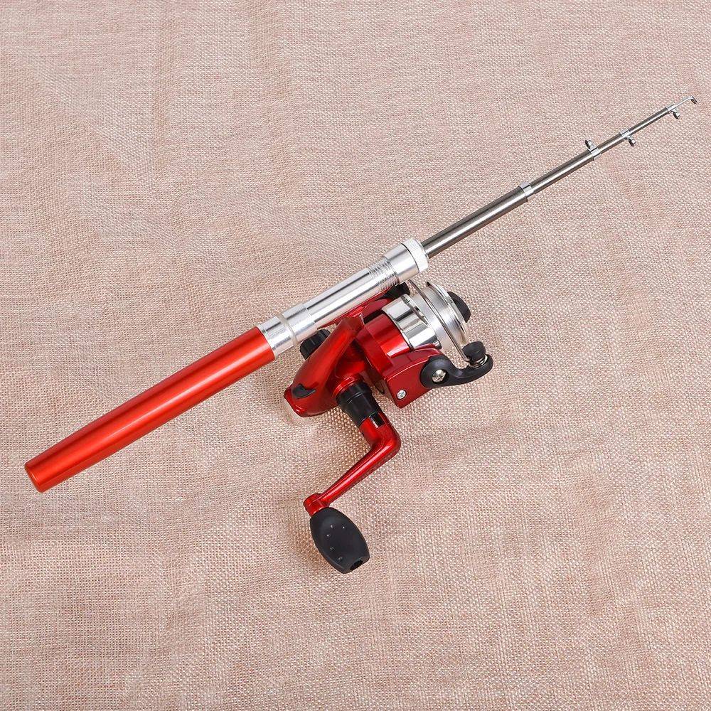 1set Pen Fishing Rod Spinning Wheel Fishing Wheel Portable Pocket Ice Fishing Rod Sea Rod  Gear Telescopic  canne a peche