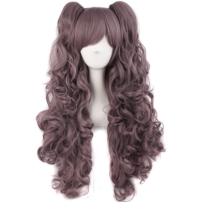 HAIRJOY Synthetic Hair  Wavy Pink Ponytail Wig for Jean Cosplay Game Princess  Anime Wigs with Hair Pigtails Bangs Halloween Wig