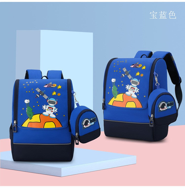 Mochila infantil de desenho animado para meninos e meninas do ensino fundamental, versão coreana, nova bolsa espacial infantil