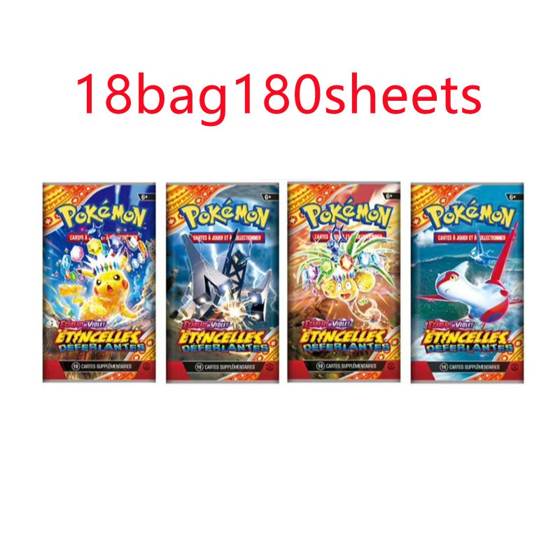 360 Cartas Pokémon Francesas Surging Sparks Obsidian Flames Brilliant Stars Lost Origin Pacote de Batalha de Cartas de Transação Pokémon