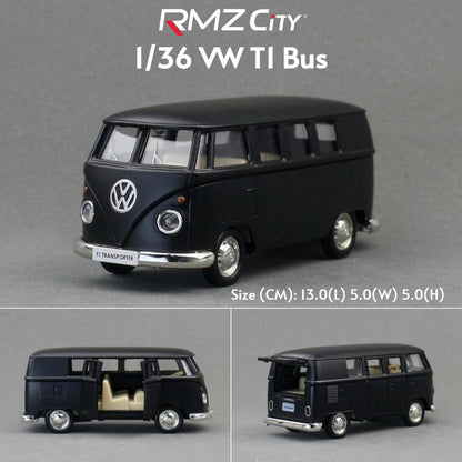 1/36 Volkswagen T1 Transporter Samba Bus RMZ CiTY 5'' Carro de Brinquedo Modelo para Crianças Miniatura Diecast Coleção Presente para Meninos