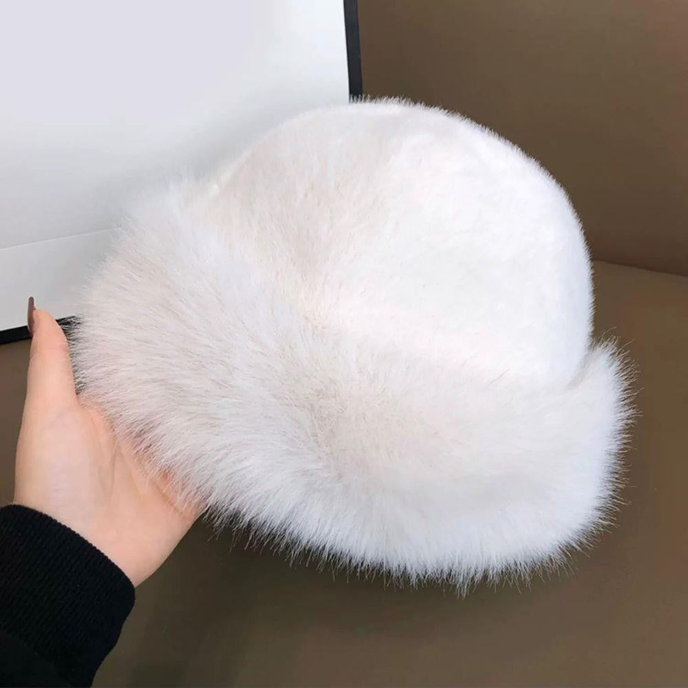 Hot Sale Fluffy Faux Fur Bucket Hats Women Warm Thick Plush Winter Hat Lady Fashion Fisherman Cap Korean Furry Bucket Hat Y2k