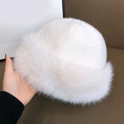 Hot Sale Fluffy Faux Fur Bucket Hats Women Warm Thick Plush Winter Hat Lady Fashion Fisherman Cap Korean Furry Bucket Hat Y2k