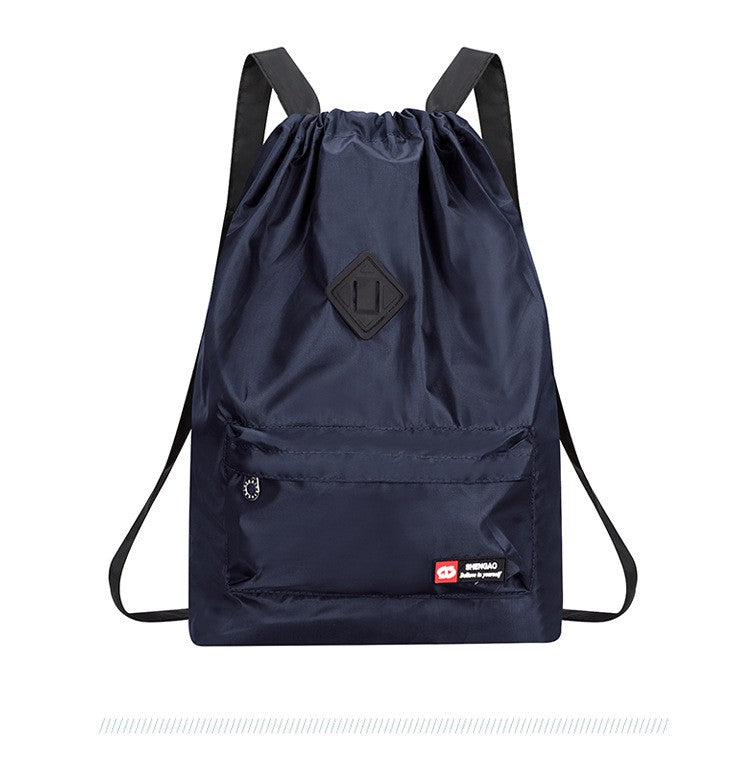 Mochila de Cordão Oxford para Exterior Unissex Bolsa Leve de Nylon Esportiva de Viagem de Grande Capacidade Versátil
