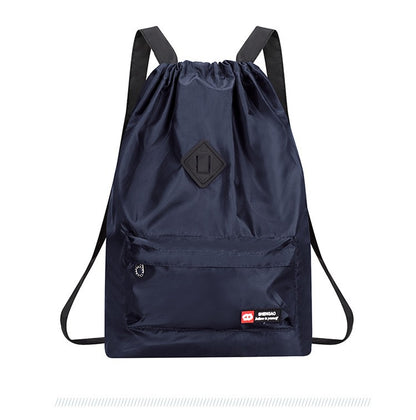 Mochila de Cordão Oxford para Exterior Unissex Bolsa Leve de Nylon Esportiva de Viagem de Grande Capacidade Versátil