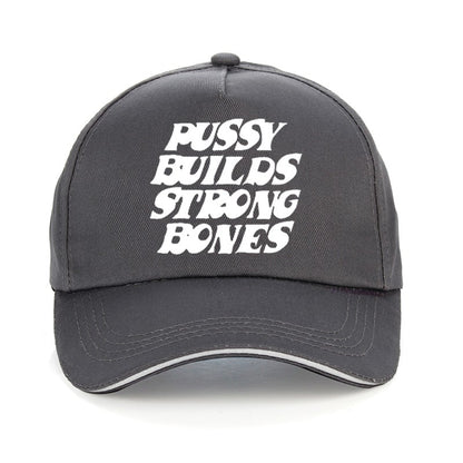 Boné Pussy Builds Strong Bones Boné de beisebol vintage Hip-Hop ajustável para homens e mulheres casual chapéus de sol de verão