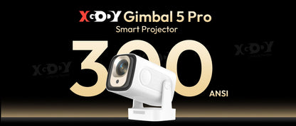 XGODY Projector Gimbal 5 Pro/3S 4K Android 11.0 Native 1080P/720P Autofokus 330ANSI Dual Wifi Bluetooth Home Theater Cinema