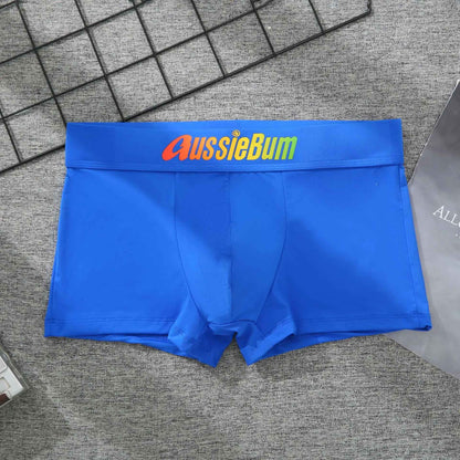 Men's boxer panties, milk silk low rise U convex bag stretch breathable comfortable youth shorts