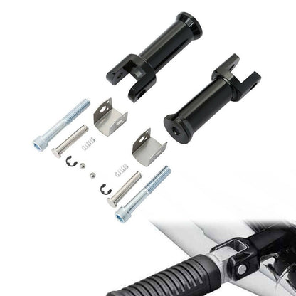 Suportes de Pedaleira Traseira Clevis para Motocicleta Harley Davidson Softail 2018-2025 (Preto Brilhante) Kit de Suporte de Pedaleira do Passageiro