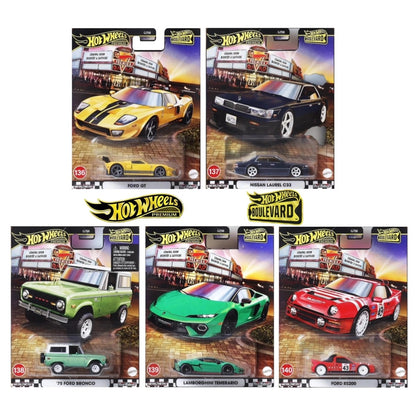 In Stock Hot Wheels Premium Boulevard 1:64 Diecast Collectible Car Model Ford GT Nissan Lamborghini Ford RS200 Alloy Vehicle Toy