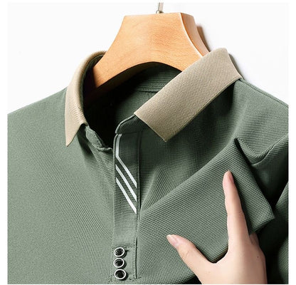 High quality short sleeve men's POLO shirt summer fashionable stripe design soft golf top comfortable ventilate casual T-shirt