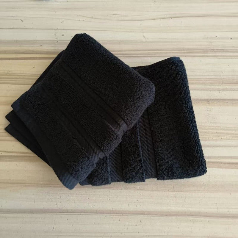 2pcs 100%Cotton Hand Towel,Soft Water Absorbent,Black Square Little Face Towel For Hotel,Home Washcloth,35*35cm Drop Shipping