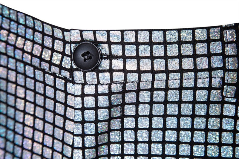 Novas Calças Masculinas Luxuosas de Terno Xadrez com Lantejoulas Moda Masculina Festa de Dança Bar KTV Casual Calças Pequenas Elásticas