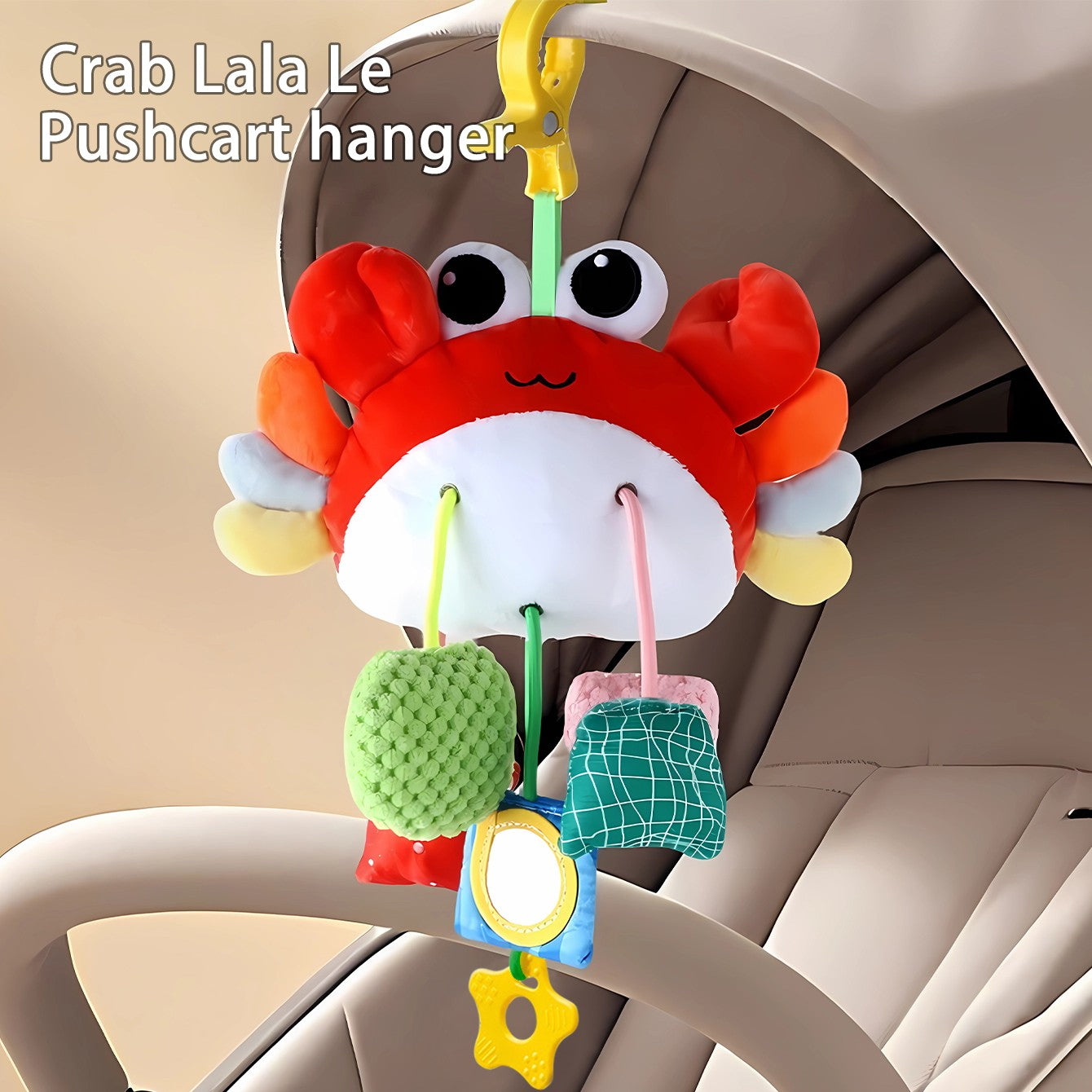 Baby toy crab pull happy bed bell ring bell puzzle cart pendant baby pull happy