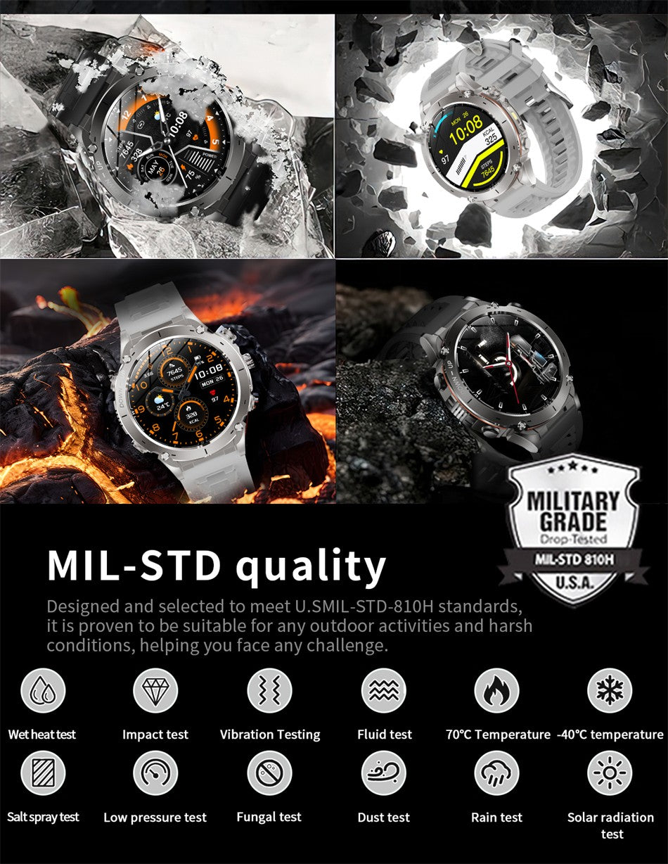2025 NEW Dual-band GPS Outdoor Swim Sport Smart Watch Men Compass 730mAh Large Battery 10ATM Professional Waterproof Smart Watch