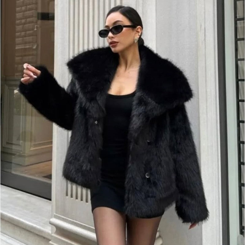 MUJER 2025 Faux Fur Coat Women Fluffy Women's Winter Jacket Long Sleeve Warm Winter Woman Coat Luxury Outerwears Coats for Woman