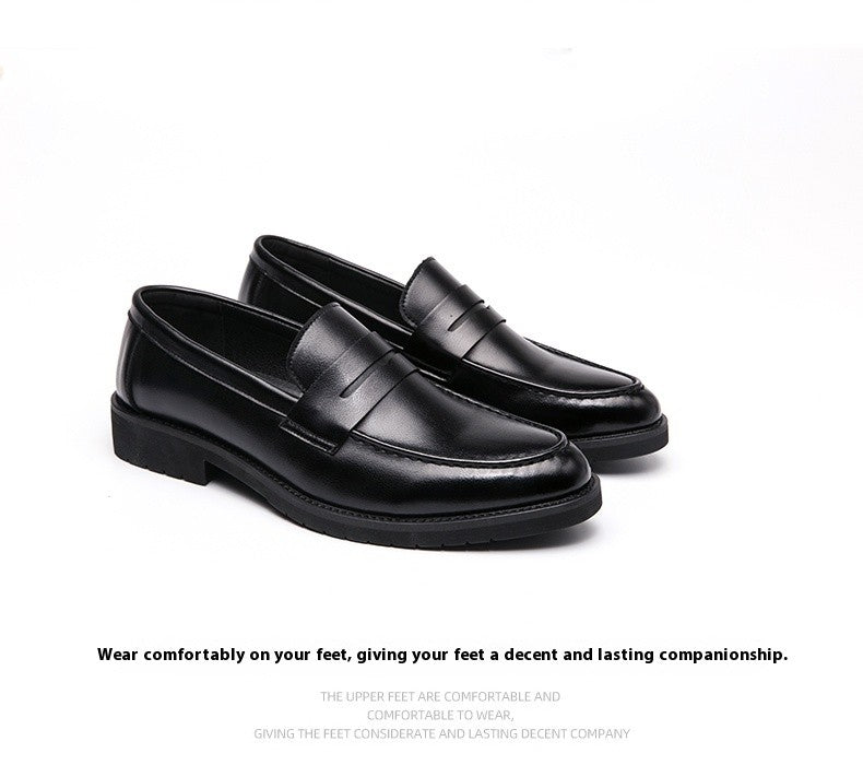 New soft leather breathable leather shoes men Europe station casual British style youth loafers with business bean shoes