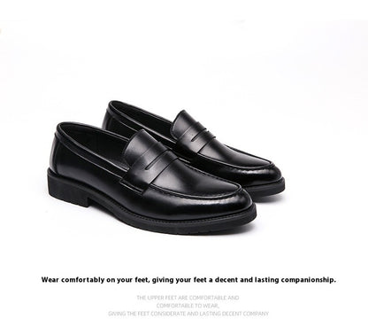 New soft leather breathable leather shoes men Europe station casual British style youth loafers with business bean shoes