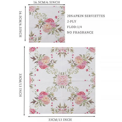 20 colored printed butterfly napkins per pack, disposable napkins for hotel parties, wedding anniversaries